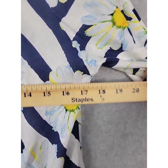 NWT Luiselle Italy 100% Linen White Floral Daisy SS Sundress Womens Med Pockets - Picture 9 of 13